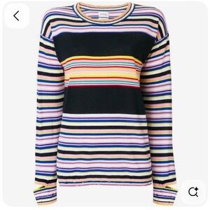 Barrie striped thin knit sweater 100% cashmere size S